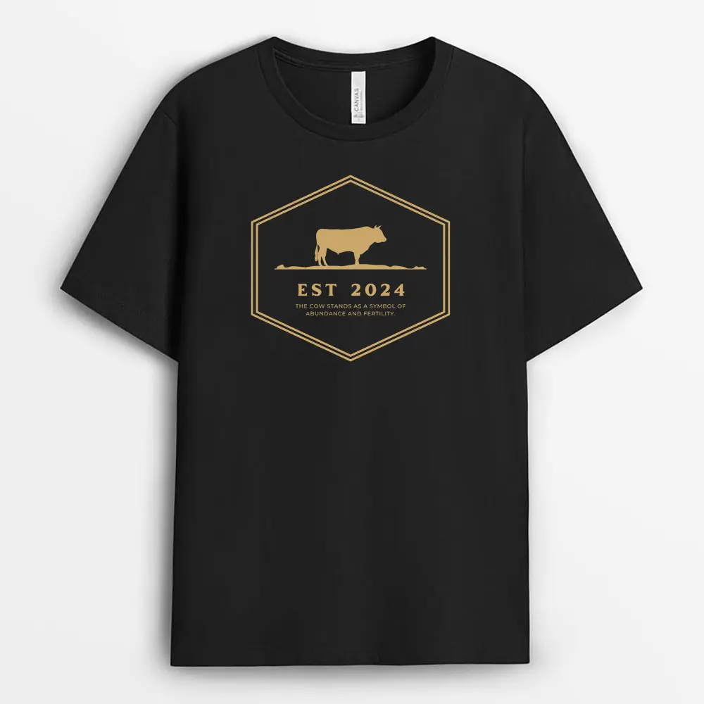 The Cow Stands As A Symbol Of Abundance And Fertility Veilxtee T-Shirt - Black