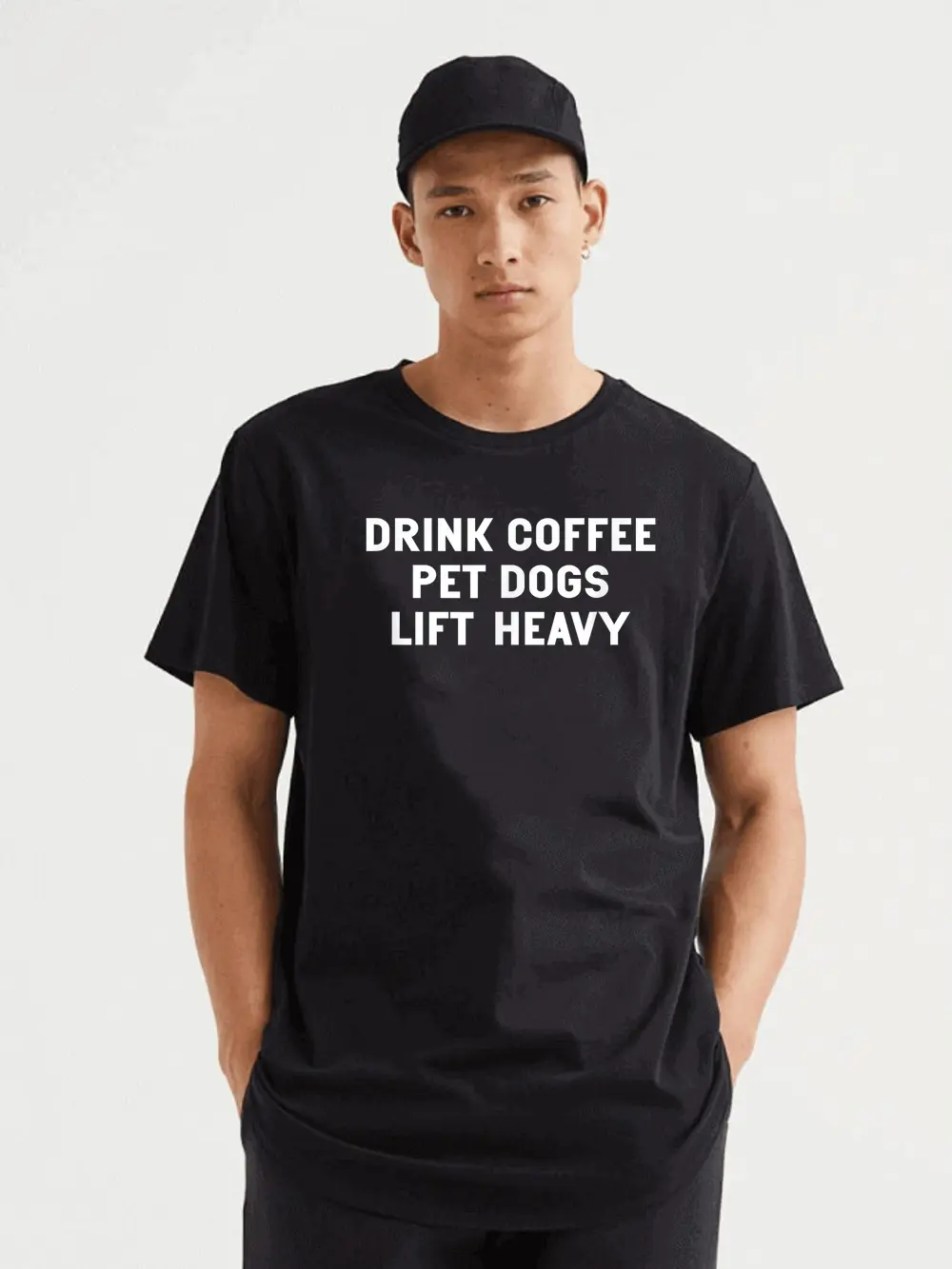 Drink Coffee Pet Dogs Lift Heavy Funny Workout T-Shirt