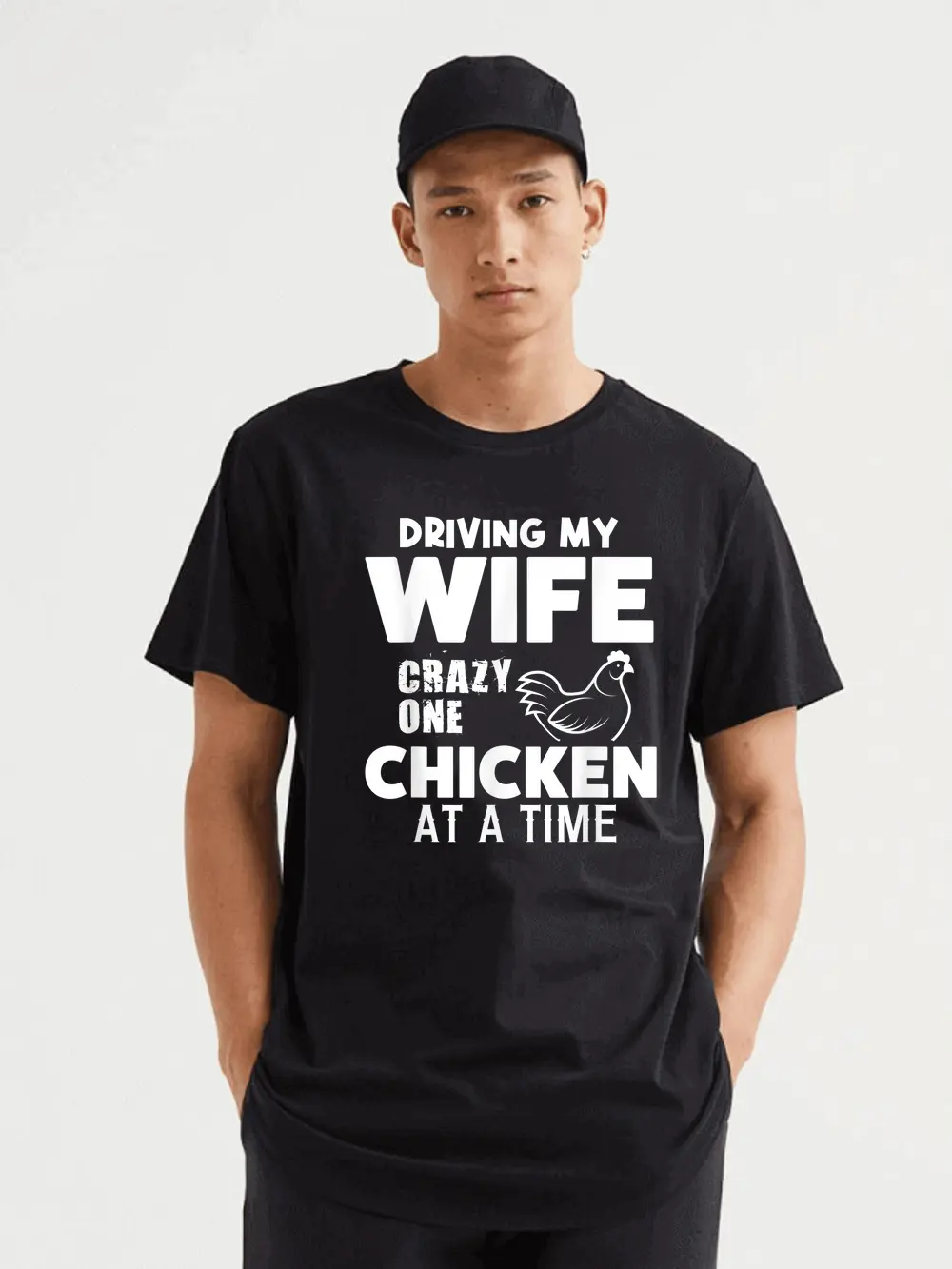 Driving My Wife Crazy One Chicken At A Time Farmer T-Shirt