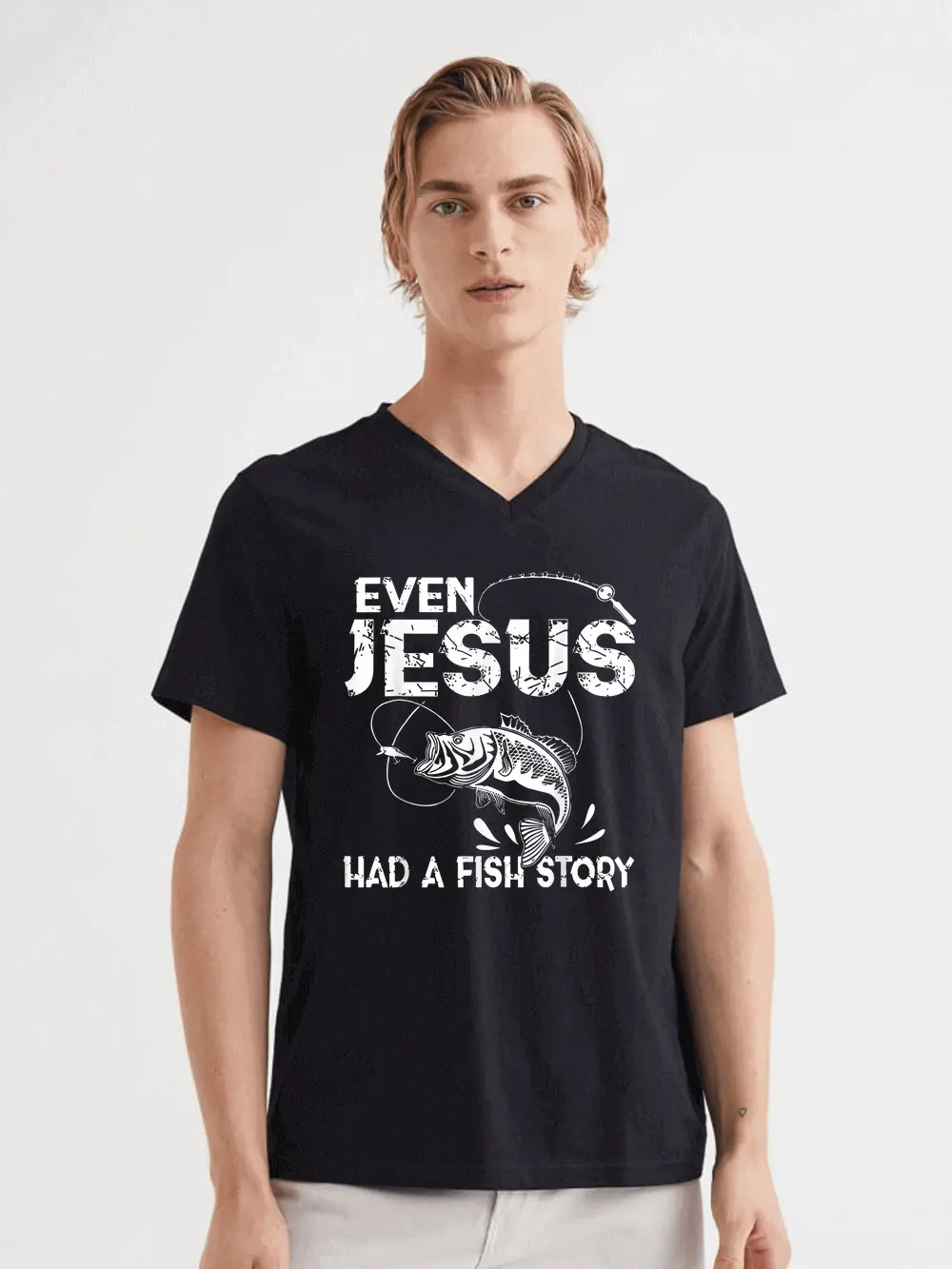 Even Jesus Had A Fish Story Funny Fishing Gift For Men Women T-Shirt