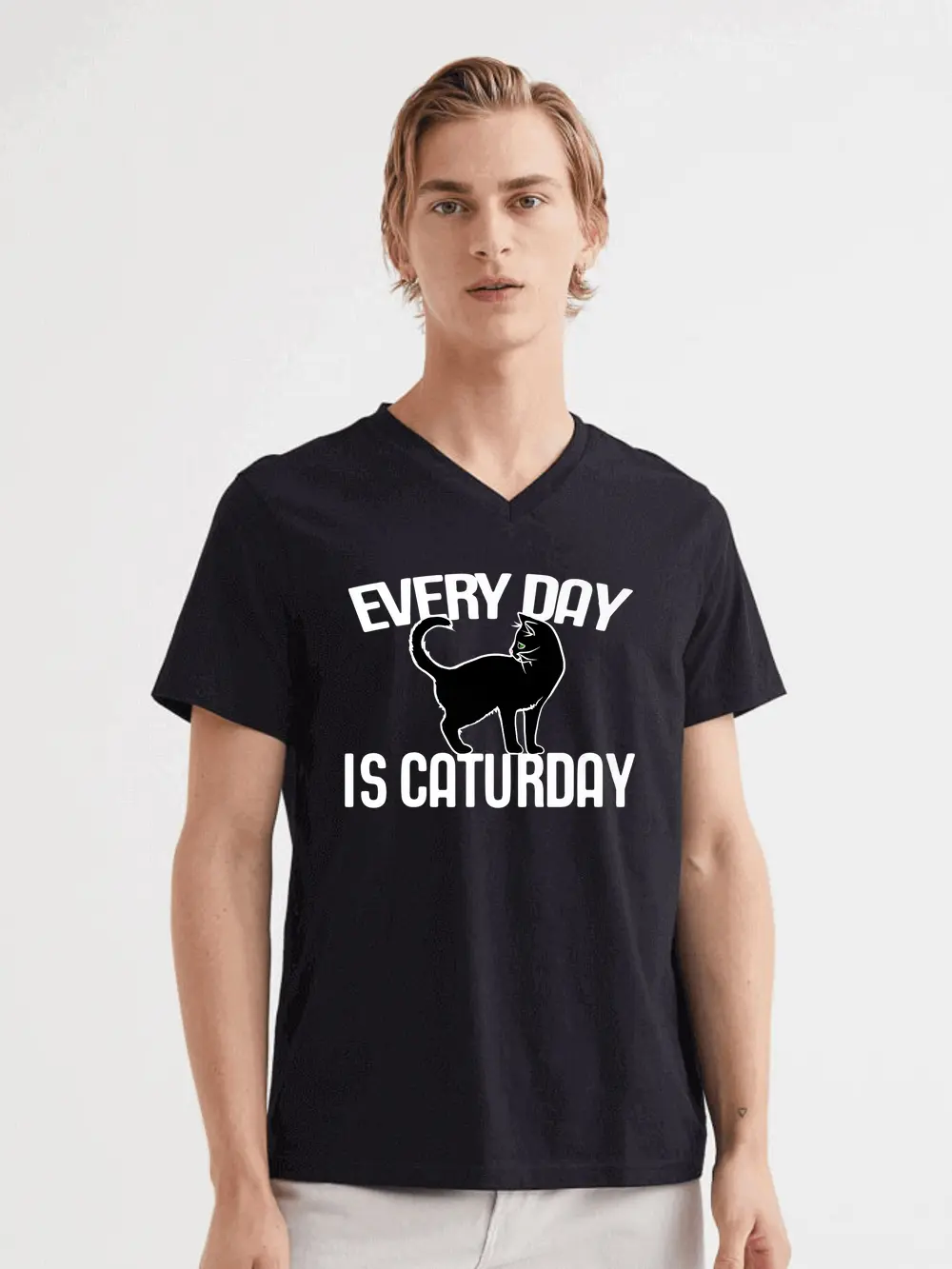 Every Day Is Caturday Black Cat Art Cat People Premium T-Shirt