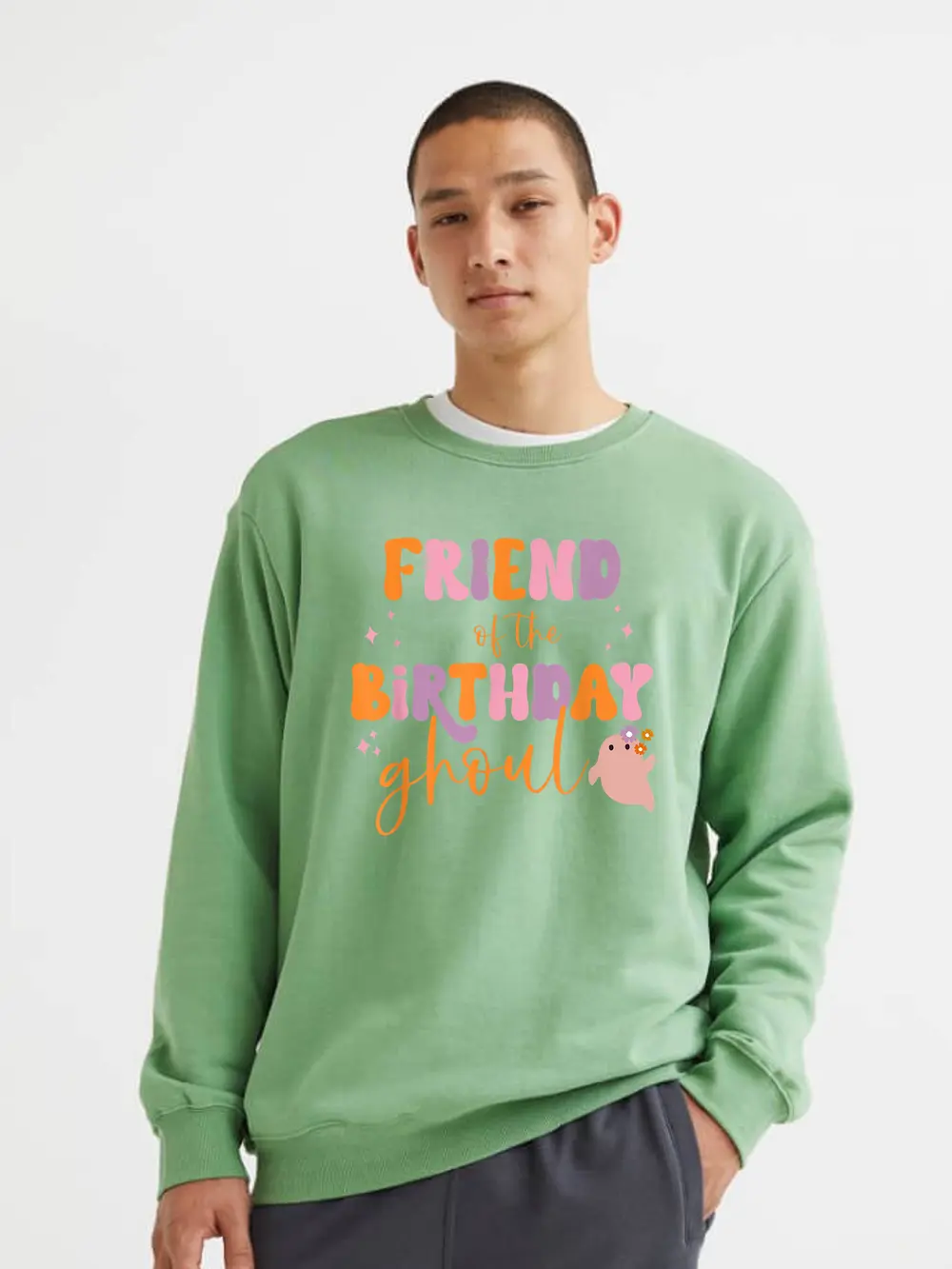 Friend Of The Birthday Ghoul Ghost Halloween Family Party Sweatshirt