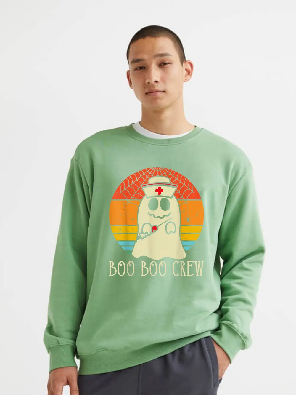 Funny Boo Boo Crew Halloween Costume Halloween Nurse Sweatshirt