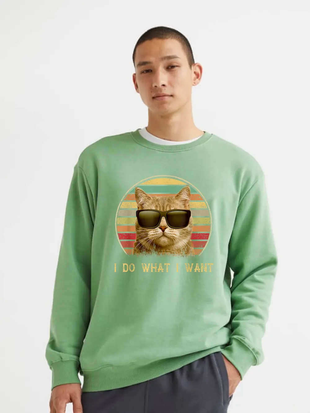 Funny Cat Lovers Gifts Vintage I Do What I Want Cat Sweatshirt