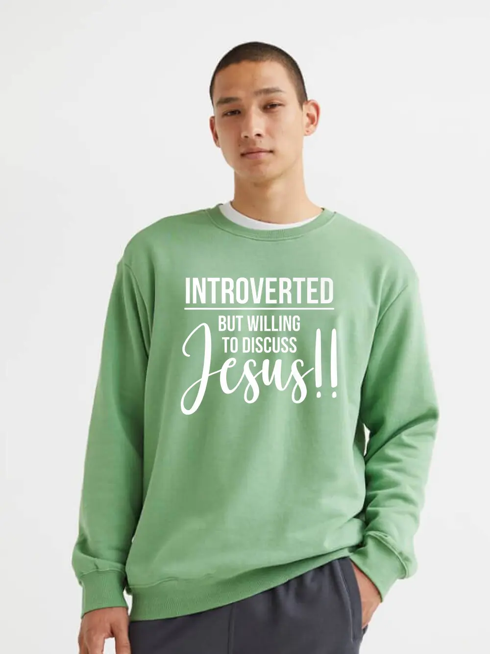 Funny Christian Introverted But Willing To Discuss Jesus Premium Sweatshirt